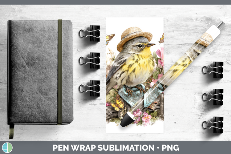 Birds 01 Bandana Summer Warbler Pen Wrap Sublimation Pen Des