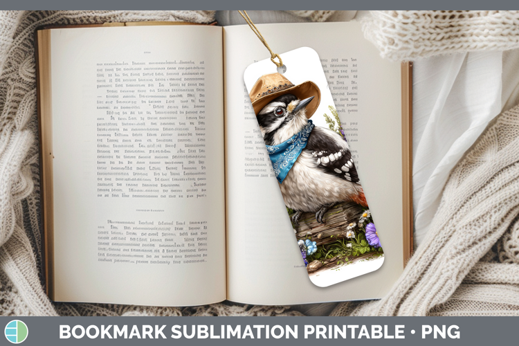 Birds 01 Bandana Summer Woodpecker Downy Bookmark Sublimatio