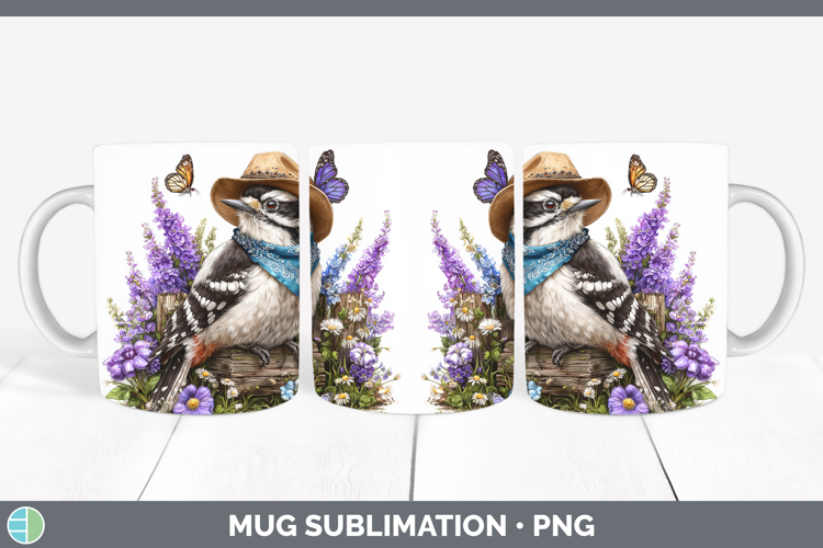 Birds 01 Bandana Summer Woodpecker Downy Mug Wrap Sublimatio
