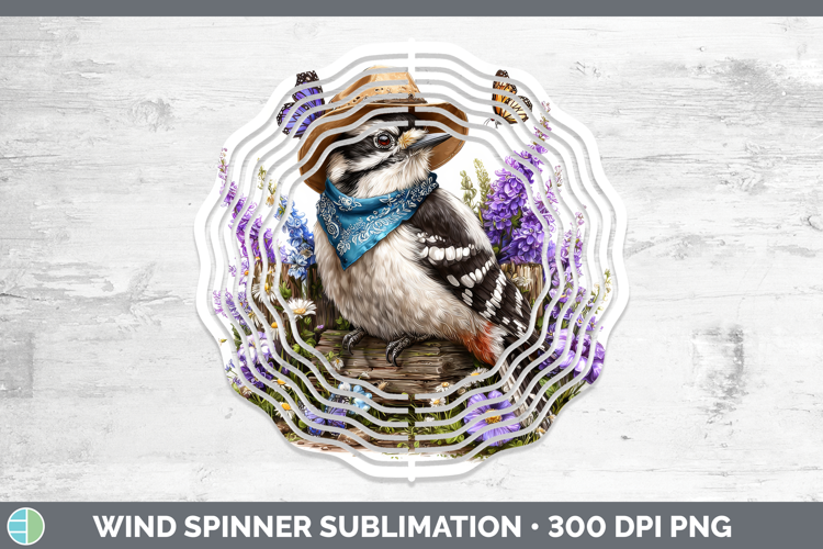 Birds 01 Bandana Summer Woodpecker Downy Wind Spinner Sublim