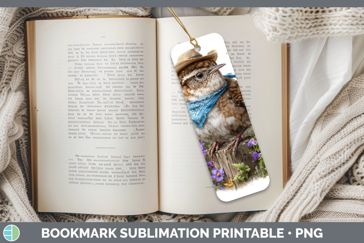 Birds 01 Bandana Summer Wren Bookmark Sublimation Printable