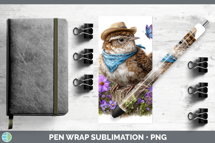 Birds 01 Bandana Summer Wren Pen Wrap Sublimation Pen Design