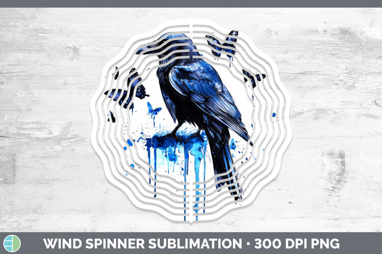GorgeousBirds 01 Blue Drips Wind Spinner design.