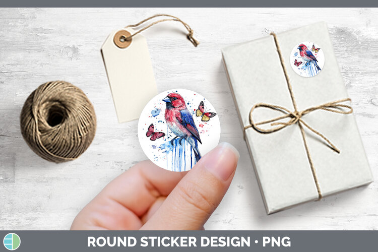 GorgeousBirds 01 Blue Drips Stickers design.