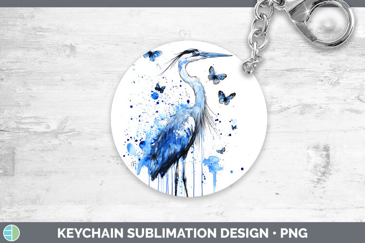 GorgeousBirds 01 Blue Drips Keychain design.