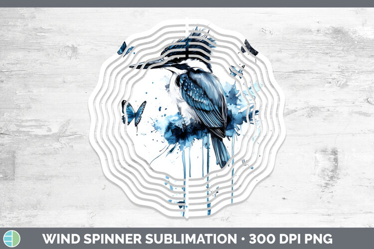 GorgeousBirds 01 Blue Drips Wind Spinner design.