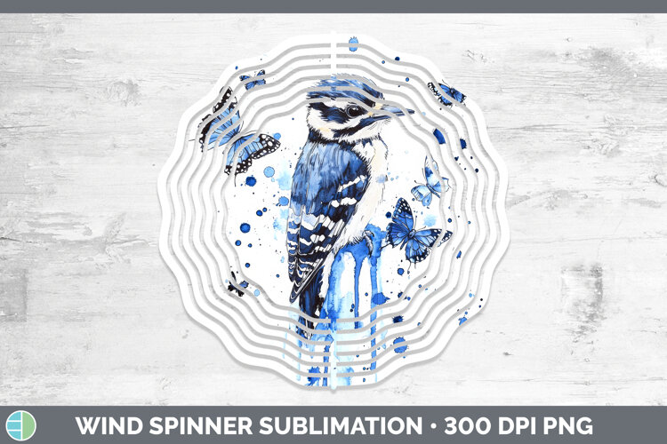GorgeousBirds 01 Blue Drips Wind Spinner design.