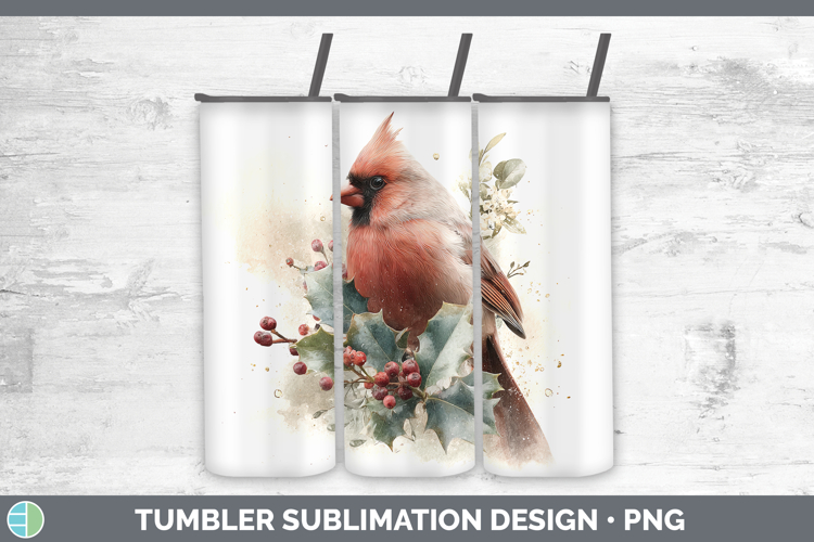 Cardinal Birds 01 Christmas Botanicals Tumbler Sublimation D