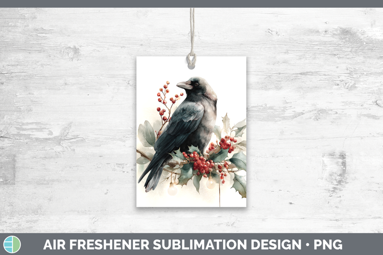 Crow Birds 01 Christmas Botanicals Air Freshener Sublimation