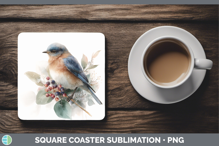 Eastern Bluebird Birds 01 Christmas Botanicals Square Coaste
