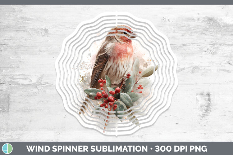GorgeousBirds 01 Christmas Botanicals Wind Spinner design.