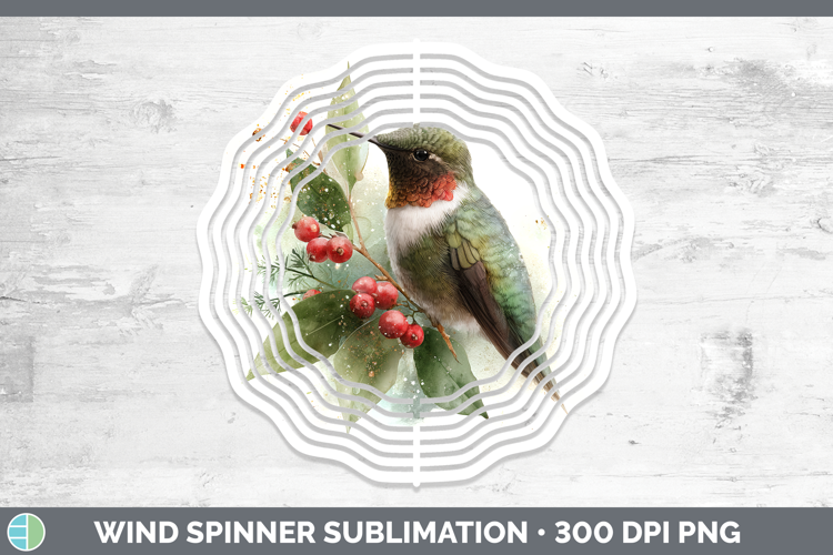 Hummingbird Birds 01 Christmas Botanicals Wind Spinner Subli