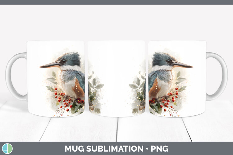 GorgeousBirds 01 Christmas Botanicals Mug Wrap design.