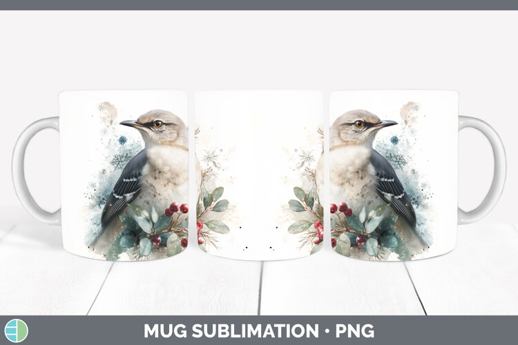 GorgeousBirds 01 Christmas Botanicals Mug Wrap design.
