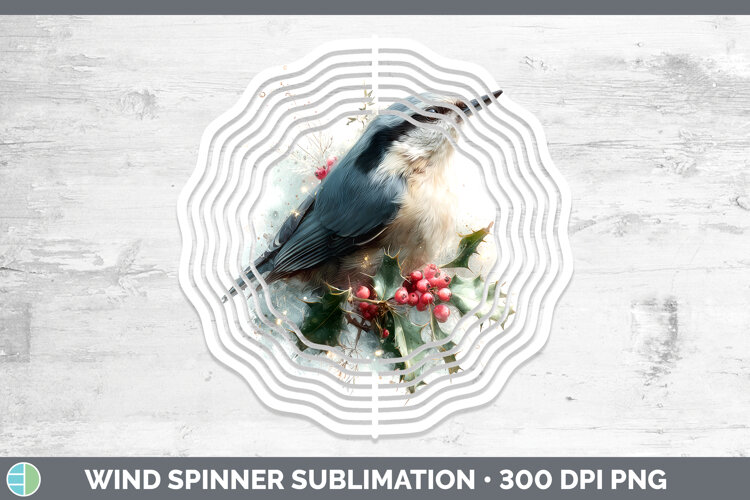GorgeousBirds 01 Christmas Botanicals Wind Spinner design.