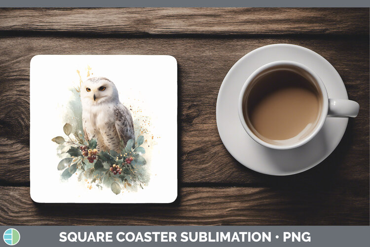 GorgeousBirds 01 Christmas Botanicals Square Coaster design.