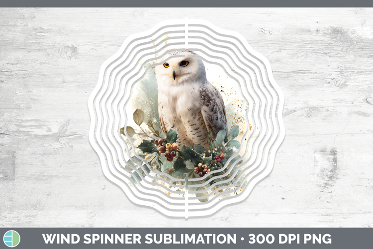 Owl Birds 01 Christmas Botanicals Wind Spinner Sublimation D