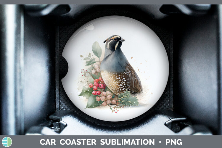 GorgeousBirds 01 Christmas Botanicals Car Coaster design.