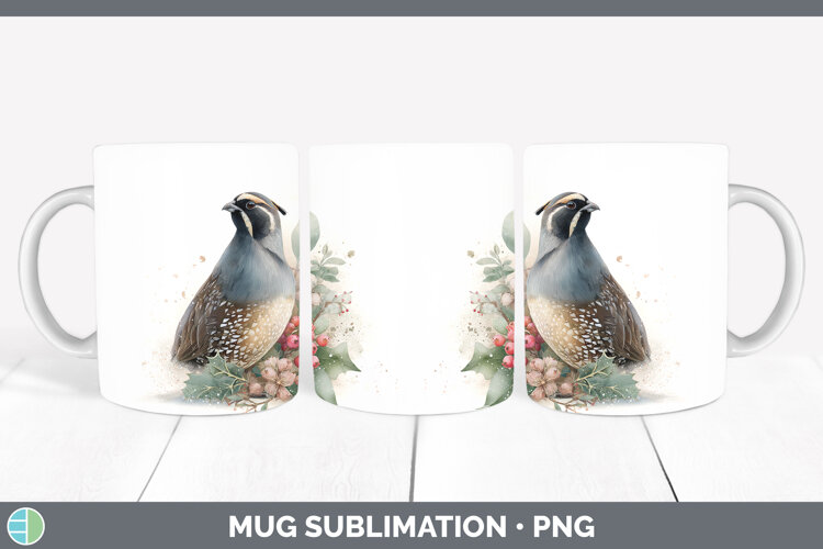 GorgeousBirds 01 Christmas Botanicals Mug Wrap design.