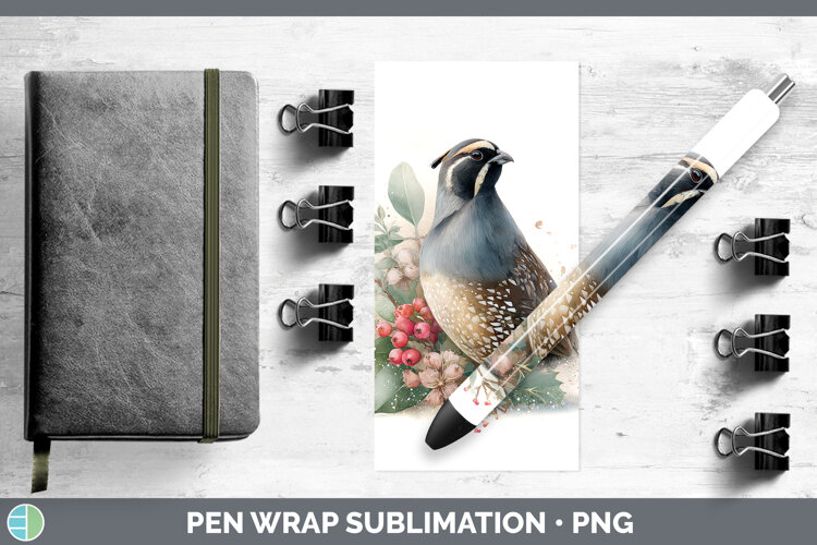 GorgeousBirds 01 Christmas Botanicals Pen Wrap design.