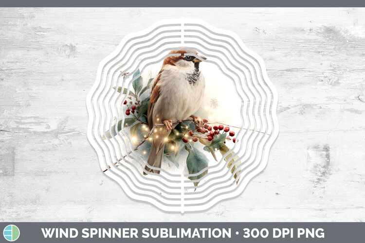 GorgeousBirds 01 Christmas Botanicals Wind Spinner design.