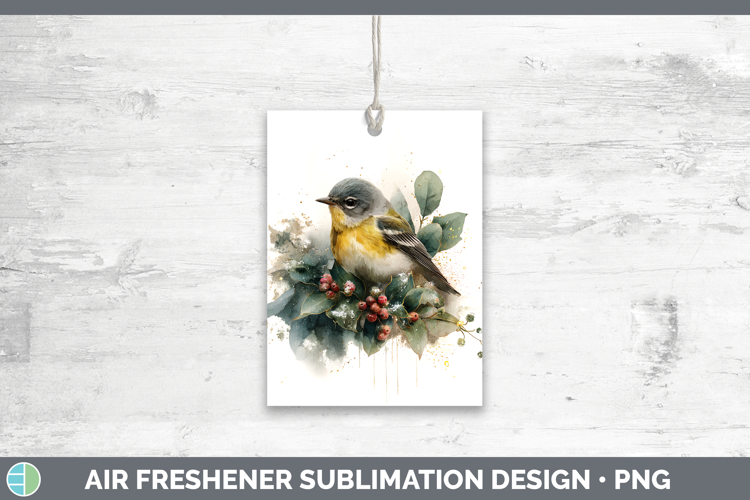 Warbler Birds 01 Christmas Botanicals Air Freshener Sublimat