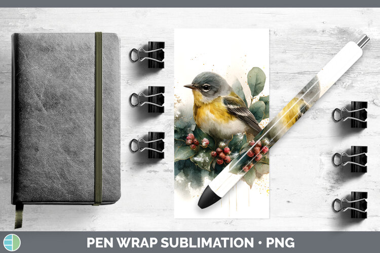 GorgeousBirds 01 Christmas Botanicals Pen Wrap design.