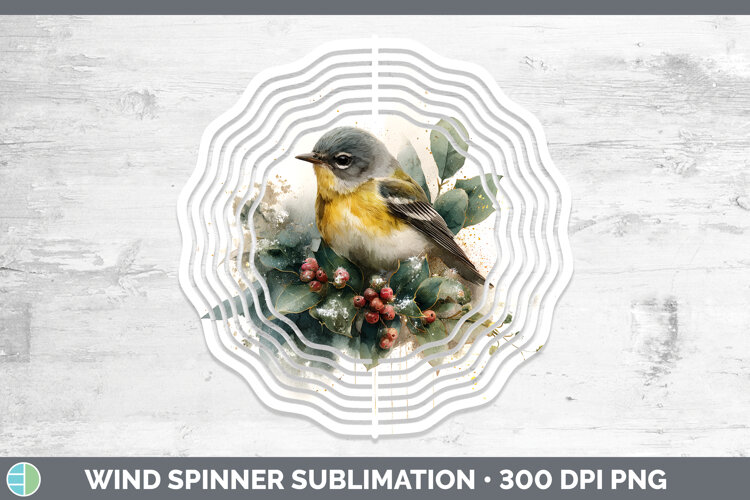 GorgeousBirds 01 Christmas Botanicals Wind Spinner design.