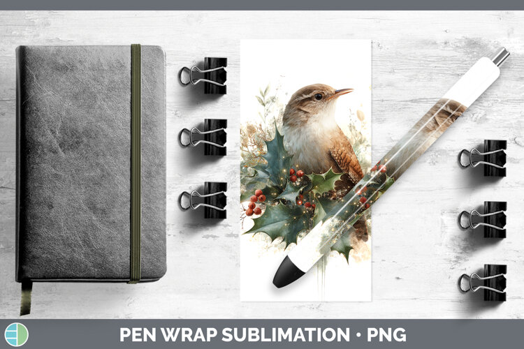 GorgeousBirds 01 Christmas Botanicals Pen Wrap design.