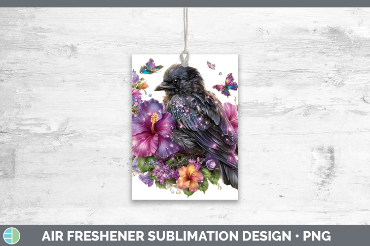 Birds 01 Floral Summer Crow Air Freshener Sublimation Car Fr