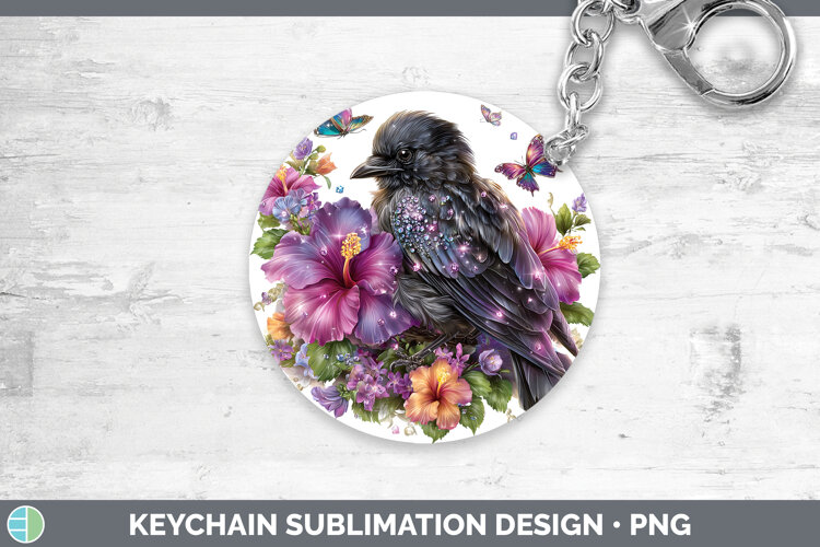 GorgeousBirds 01 Floral Summer Keychain design.