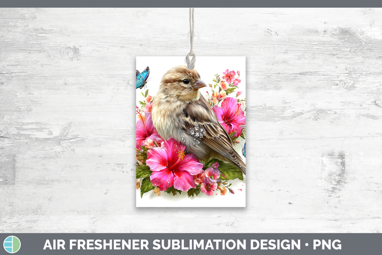 Birds 01 Floral Summer Finch Air Freshener Sublimation Car F