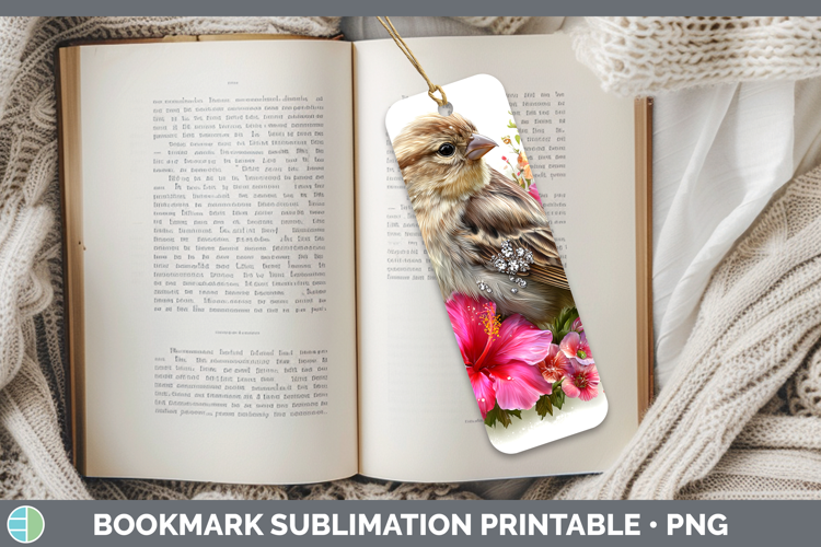 Birds 01 Floral Summer Finch Bookmark Sublimation Printable