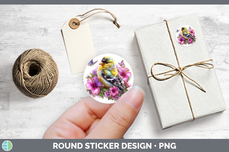 GorgeousBirds 01 Floral Summer Stickers design.