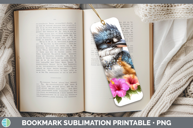 Birds 01 Floral Summer Kingfisher Bookmark Sublimation Print