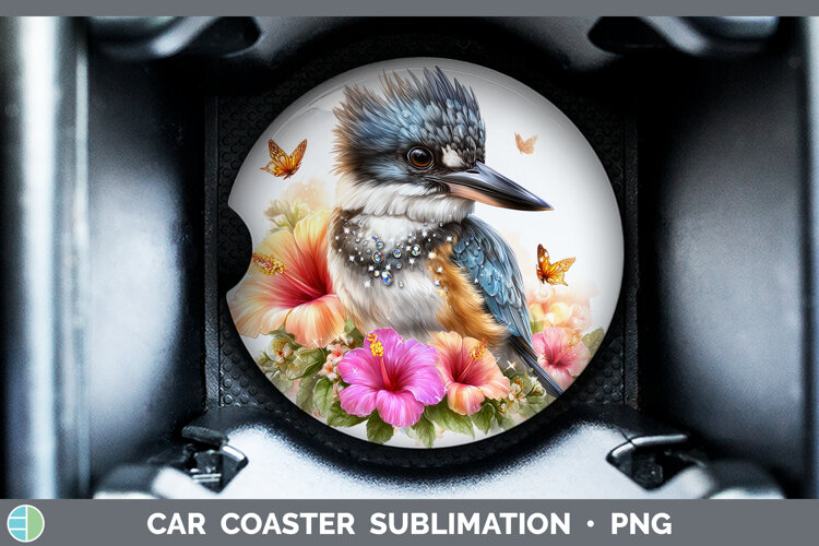 GorgeousBirds 01 Floral Summer Car Coaster design.