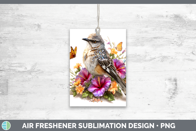 Birds 01 Floral Summer Mockingbird Air Freshener Sublimation