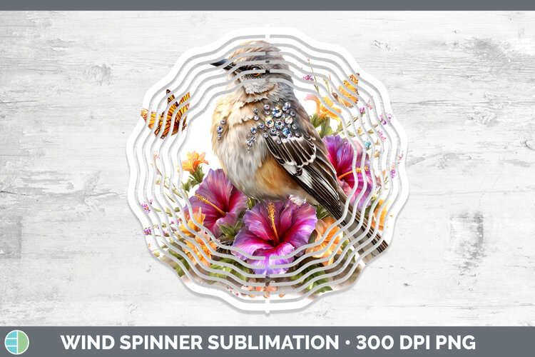 GorgeousBirds 01 Floral Summer Wind Spinner design.