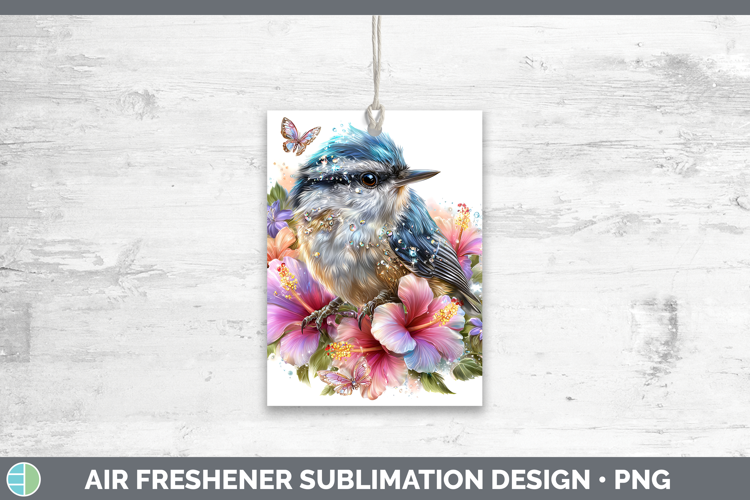 Birds 01 Floral Summer Nuthatch Air Freshener Sublimation Ca