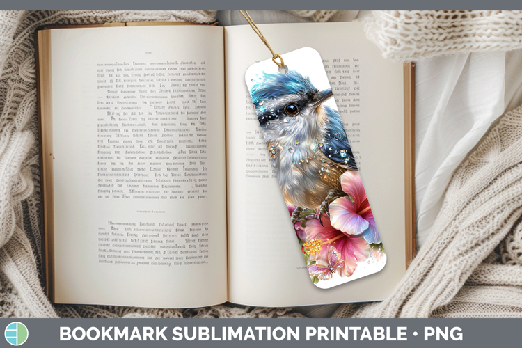 Birds 01 Floral Summer Nuthatch Bookmark Sublimation Printab