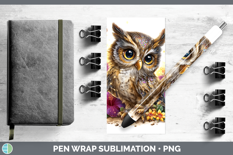 Birds 01 Floral Summer Owl Pen Wrap Sublimation Pen Designs