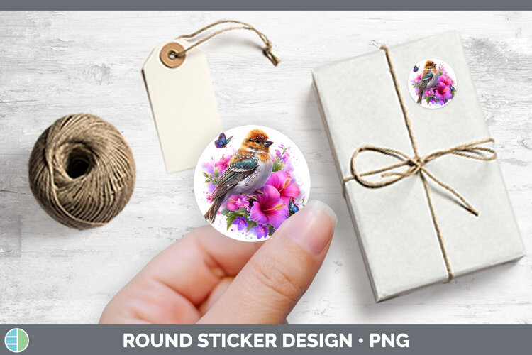 GorgeousBirds 01 Floral Summer Stickers design.