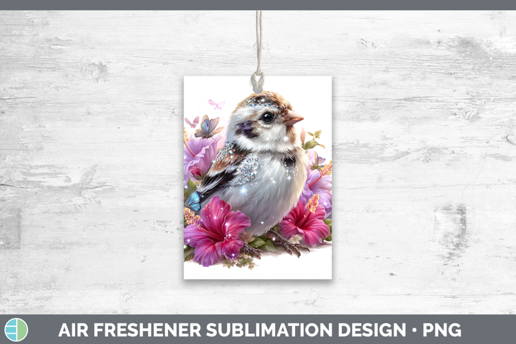 Birds 01 Floral Summer Snow Bunting Air Freshener Sublimatio