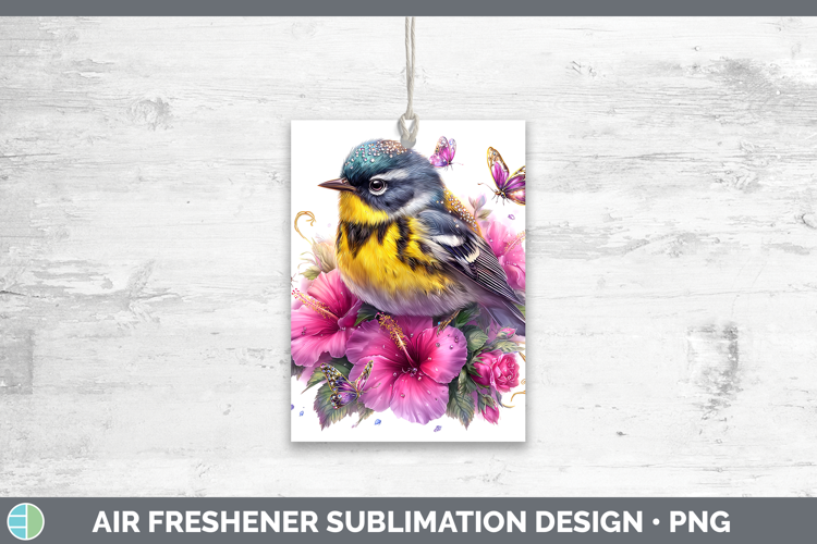 Birds 01 Floral Summer Warbler Air Freshener Sublimation Car