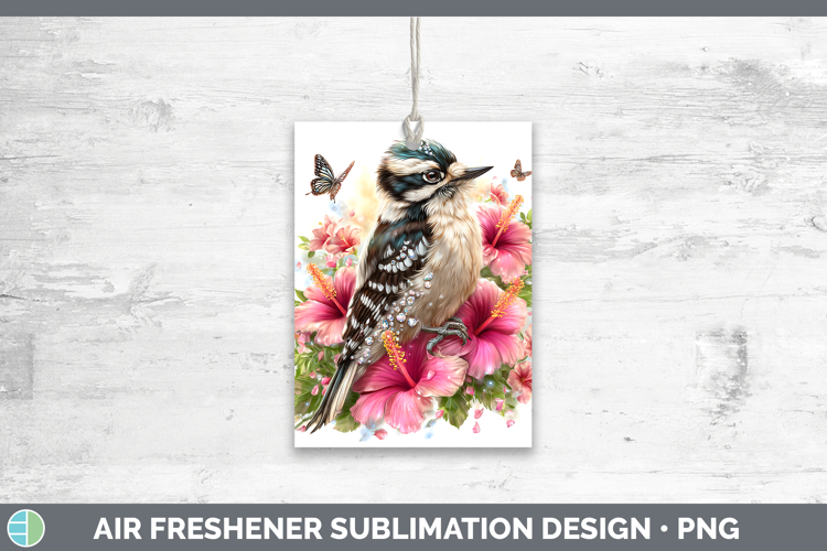 Birds 01 Floral Summer Woodpecker Downy Air Freshener Sublim