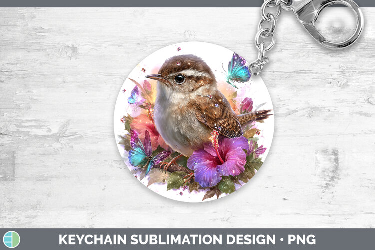 GorgeousBirds 01 Floral Summer Keychain design.