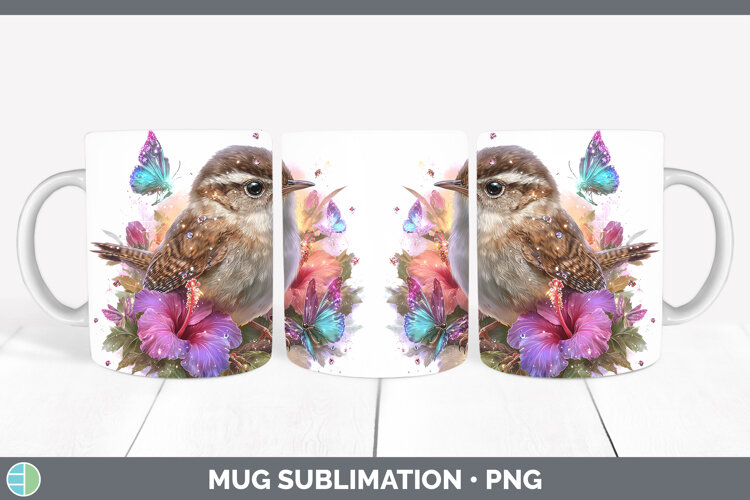 GorgeousBirds 01 Floral Summer Mug Wrap design.