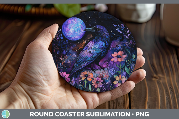 GorgeousBirds 01 Galaxy Round Coaster design.