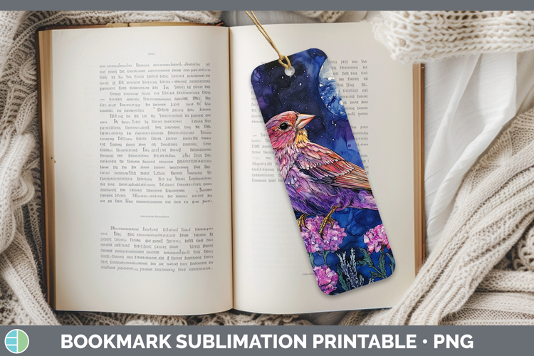 Birds 01 Galaxy Finch Bookmark Sublimation Printable Designs