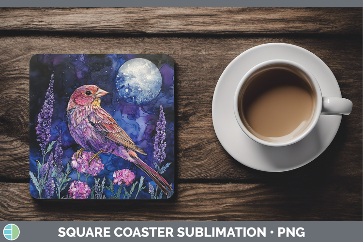 Birds 01 Galaxy Finch Square Coaster Sublimation Coaster Des